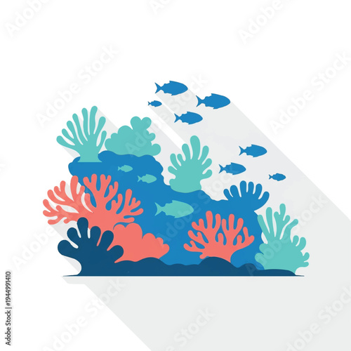 Colorful coral reef with fish 11.