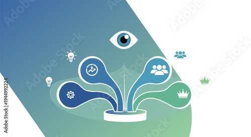 Business vision and strategic growth infographic