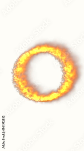 Dynamic Flame Circle with Vibrant Glow on Light Background