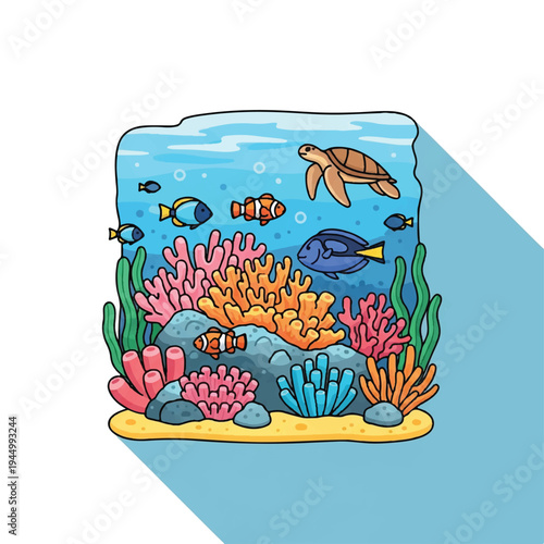 Colorful Fish and Coral Reef Scene 13.