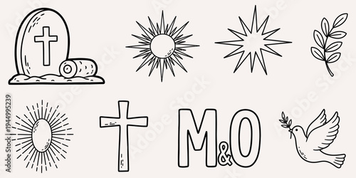 Christian baptism symbols and icons