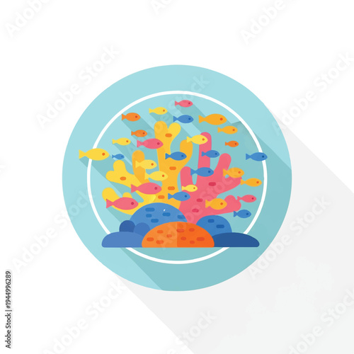 Colorful Fish Swimming in Circle.