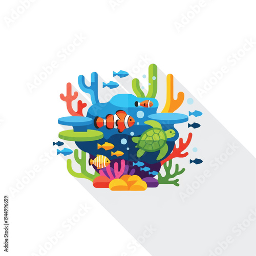 Colorful Fish Swimming in Coral Reef 3.