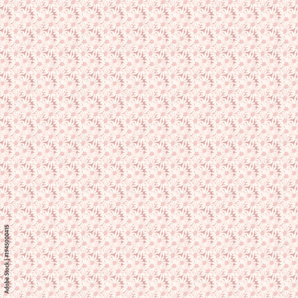 Fototapeta premium seamless floral pattern, delicate flower background, vintage botanical texture, soft pink decorative design, repeating nature ornament