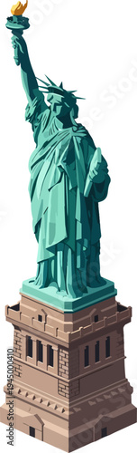 The Statue of Liberty, a neoclassical sculpture on Liberty Island in New York Harbor, is a symbol of freedom and democracy.