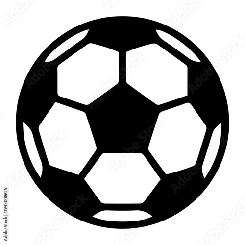 Isolated black and white leather soccer ball vector illustration of a classic sport equipment sphere for game competition and leisure fun
