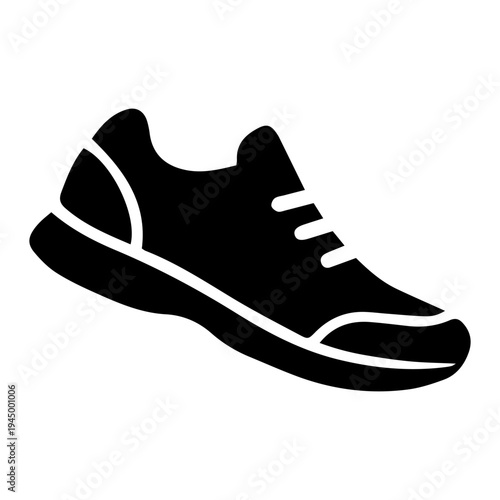 An athletic pair of casual running sneakers with rubber soles and laces, isolated on white as a fashion footwear vector illustration for sports and jogging
