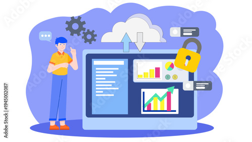 Secure cloud computing system with data protection for businesses