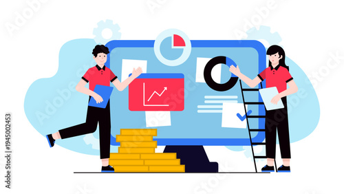 Business Dashboard and KPI Analytics Concept for Corporate Monitoring