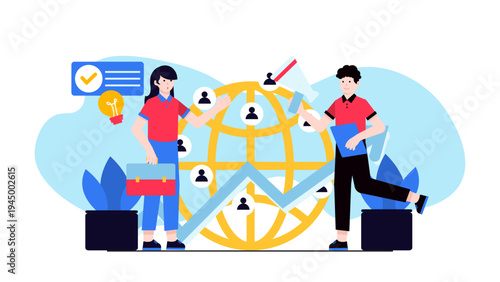 Business Franchise and Expansion Concept and Global Network Growth