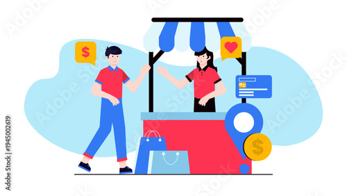 Local Business Marketing and Promotion Concept and Customer Service