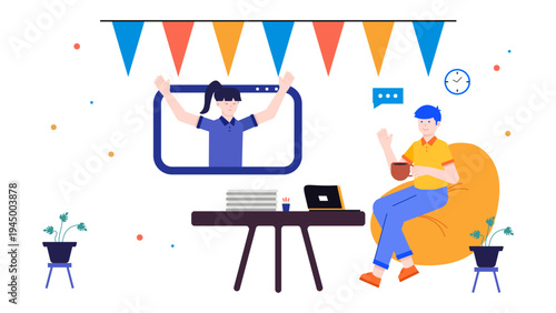 Virtual meeting and team building for remote employees using video