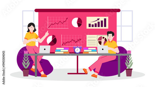 Professionals working in a modern coworking space and shared office