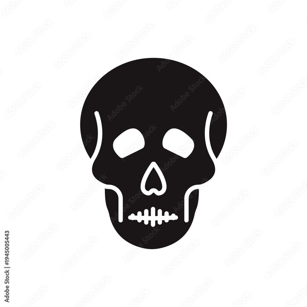 Fototapeta premium skull icons minimalist flat style design, skull Vector illustration on white background
