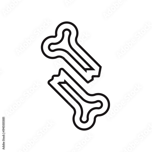 broken bone icons minimalist flat style design, broken bone Vector illustration on white background