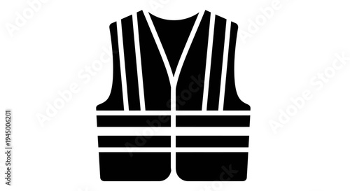High visibility reflective safety vest icon for construction workers