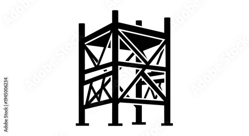Metal scaffolding framework icon for civil engineering projects