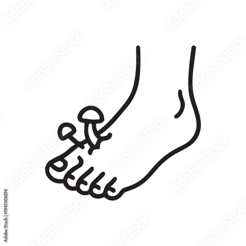 Foot blister skin irritation line icon. Dermatology symptom vector illustration isolated on white background.
