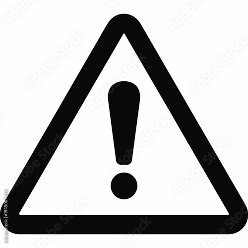 Exclamation mark warning danger sign inside a triangle symbol representing safety and hazard alert