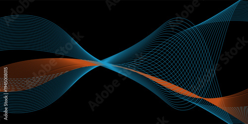 Royalty-free abstract blue orange background. High quality image. Light leaks. Can use overlay.