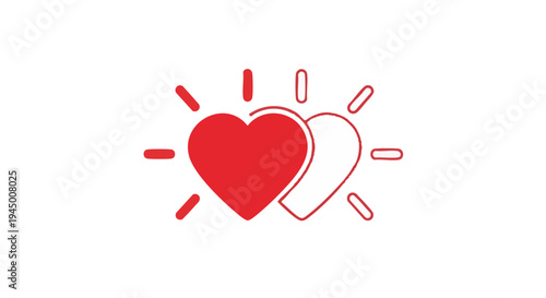 Vector heart icons set, love symbol