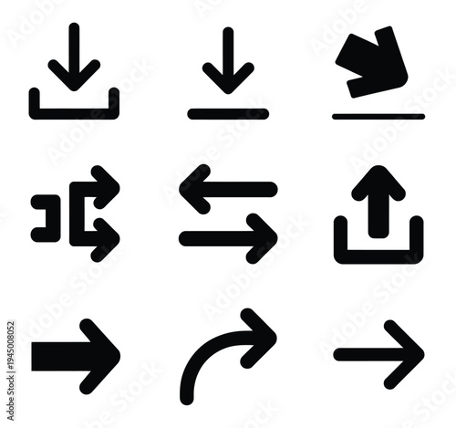 Arrow icons set vector collection