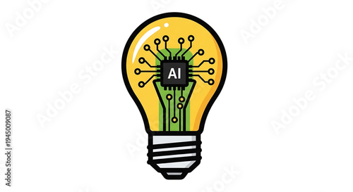 Illuminating the future of artificial intelligence with a glowing lightbulb representing innovation and intelligent thought processes