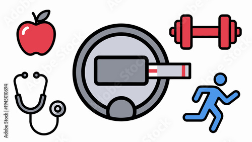 Diabetes Management Icons vector illustration