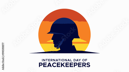 International Day Of Peacekeepers Silhouette vector illustration