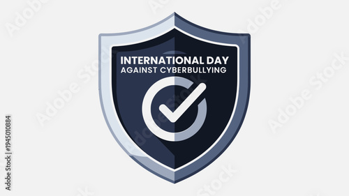 International Day Against Cyberbullying Shield vector illustration