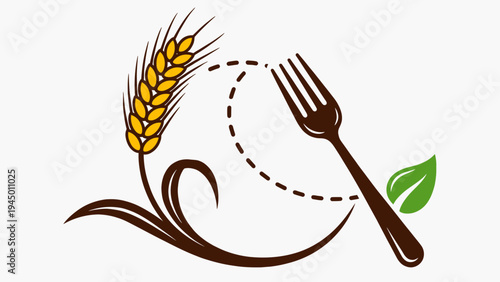 Wheat Fork Food Logo Symbol Design vector illustration