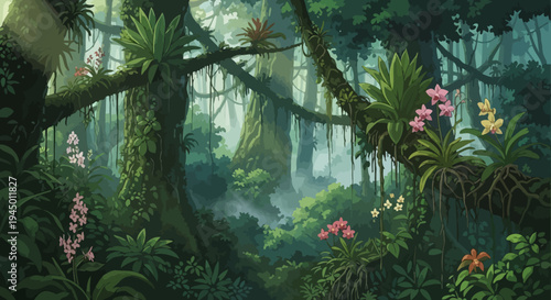 Lush Tropical Rainforest Scene