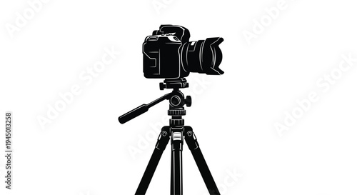 Vector camera on tripod icon