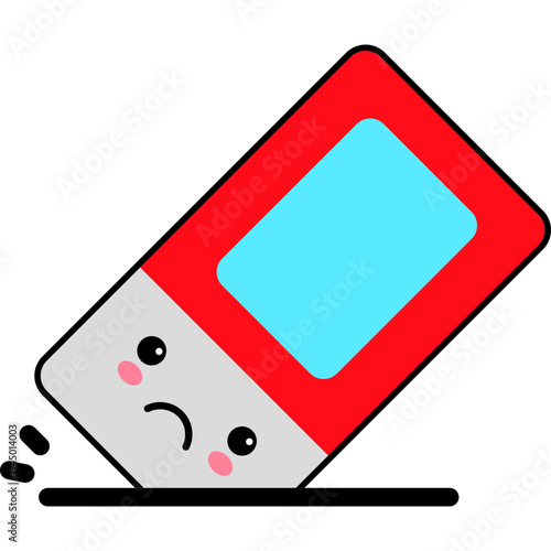 A sad cartoon battery falls on the ground with a frowning face.