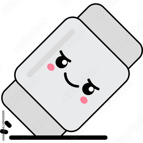 A cute cartoon battery with a smiling face falls down on the ground.