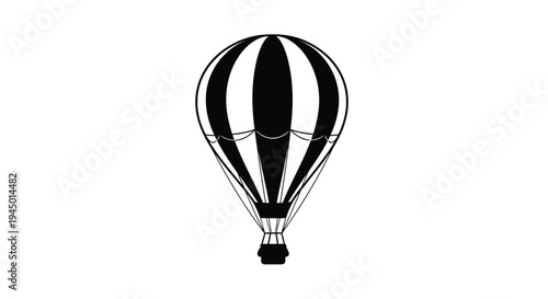 Black hot air balloon vector illustration