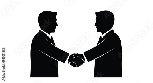 Two men in suits shaking hands a symbol of agreement