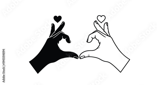 Two hands forming heart shapes with fingertips representing connection