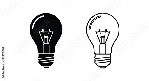 Two lightbulbs one dark one light depicted in a simple graphic