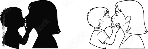 Mother and child sharing a secret Vector