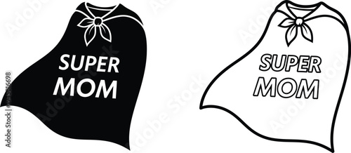 Super mom cape illustrations Vector