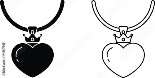 Heart shaped necklace pendants Vector