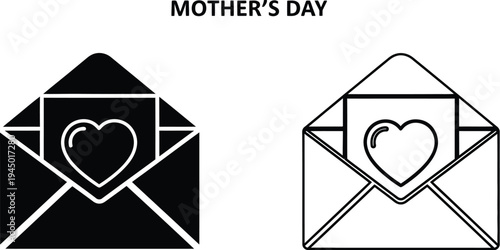 Mothers day envelopes with hearts Vector