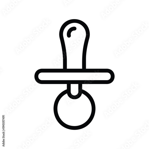 Baby pacifier icon line art simple. Single Line Icon.