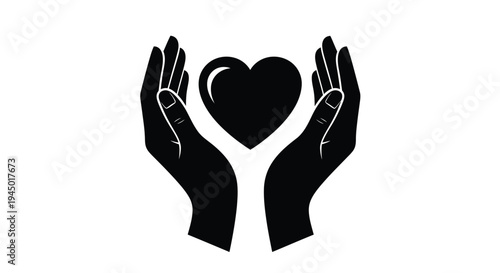 Hands cradling a heart a symbol of love care and protection