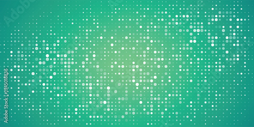 Abstract background with vibrant mint green and teal halftone dot patterns eps10