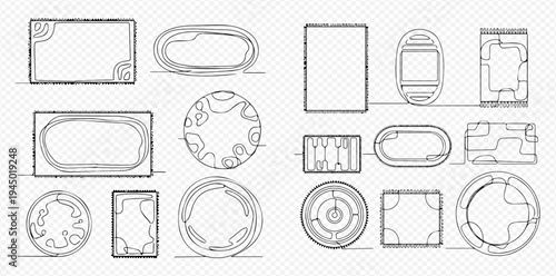 Set of various swimming pool top view outlines for architectural plans and landscape design.