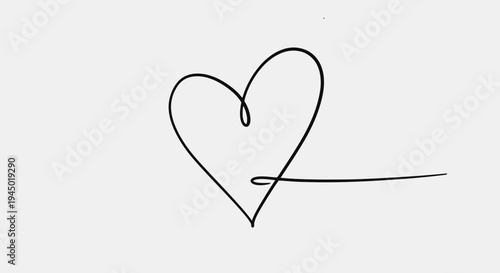 Minimalist heart illustration simple line art symbol of love and affection