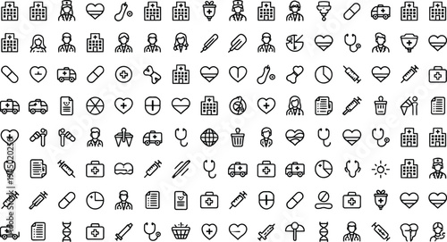Set of 96 universal icons vector