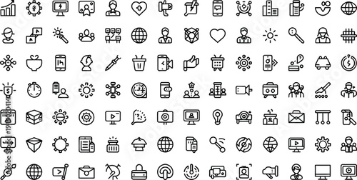 Set of 96 business icons vector